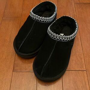 UGG Black Slippers with White Trim